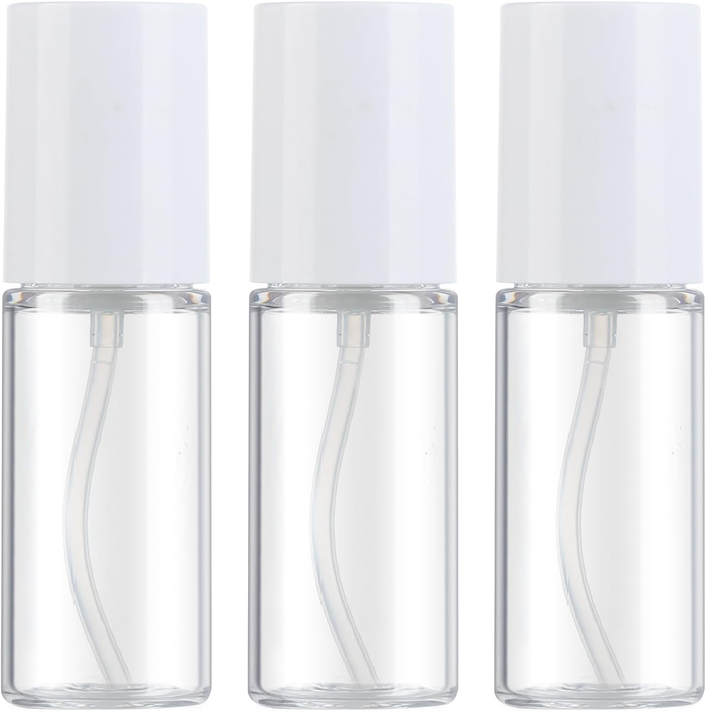 Boenoea Small Pump Bottle 1.7oz/50ml Travel Cosmetic Cream Pump Bottles Empty Pump Dispenser for Shampoo Lotion and Cream 3 Pack Clear