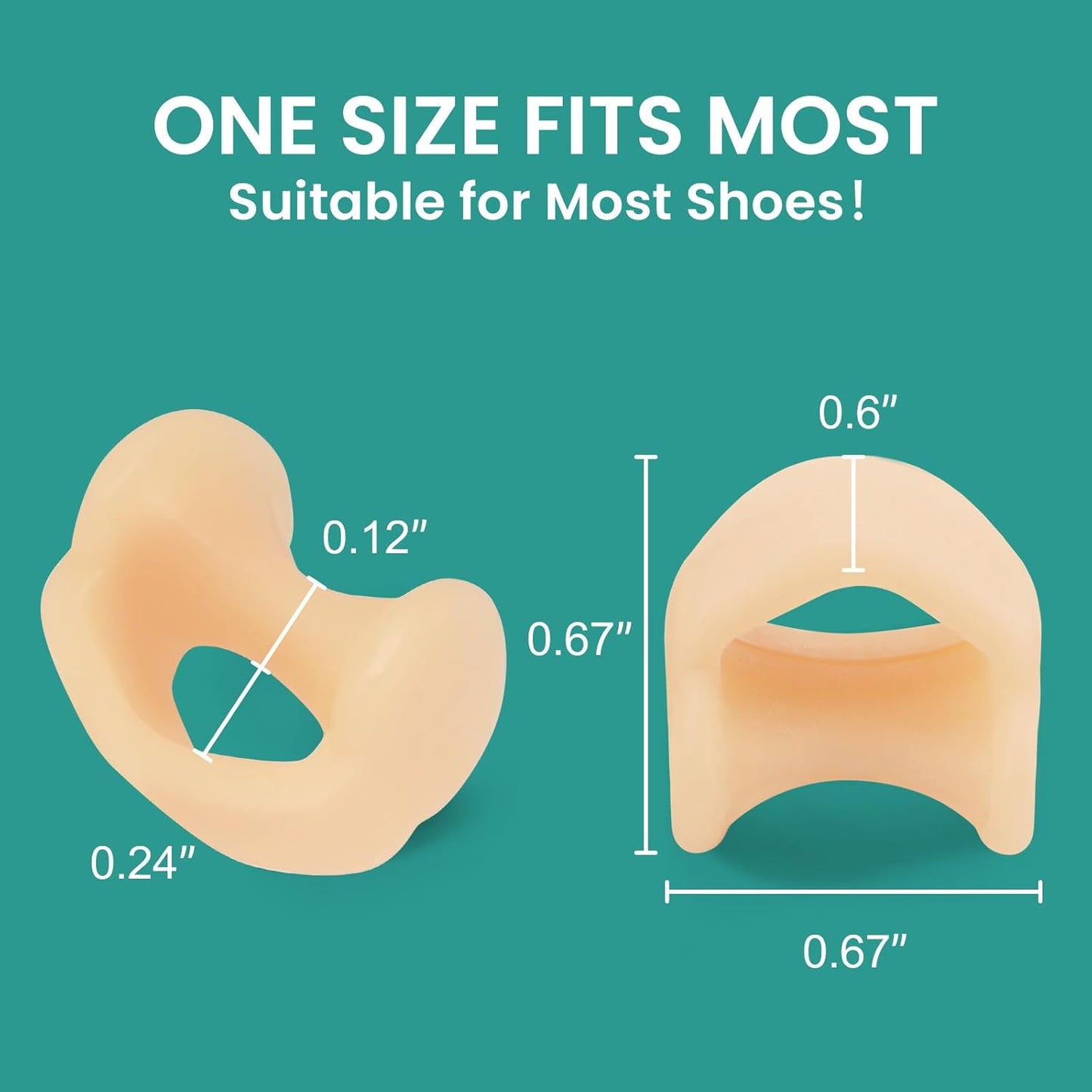 Welnove Gel Toe Separator - 8 Pack Pinky Toe Spacers - Little Toe Cushions, Small Sleeves for Preventing Rubbing & Reducing Pressure (Beige)