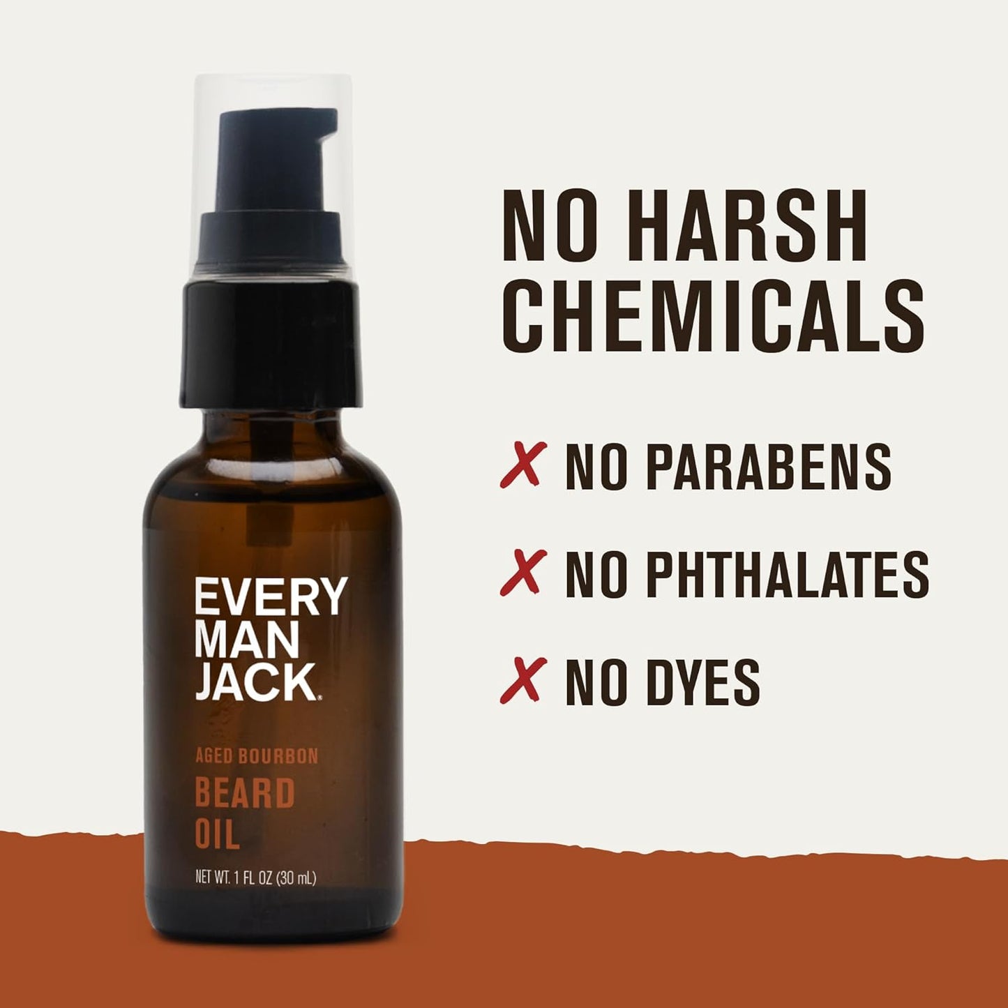 Every Man Jack Men's Beard Oil - Aged Bourbon Fragrance - Deeply Moisturizes and Softens Your Beard and Adds a Natural Shine - Naturally Derived with Shea Butter and Argan Oil - 1 fl oz