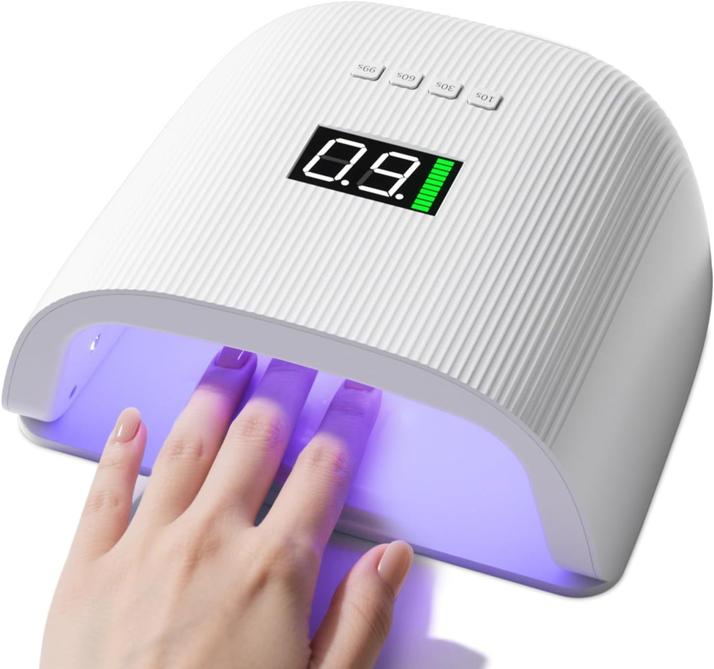 Rechargeable LED Nail Lamp, 72W Professional UV Nail Light for Gel Polish with 4 Timers & Smart Sensor, 24 PCS Powerful Lamp Beads, LCD Display UV Dryer for Hard, Extension & Acrylic Gel Fast Curing
