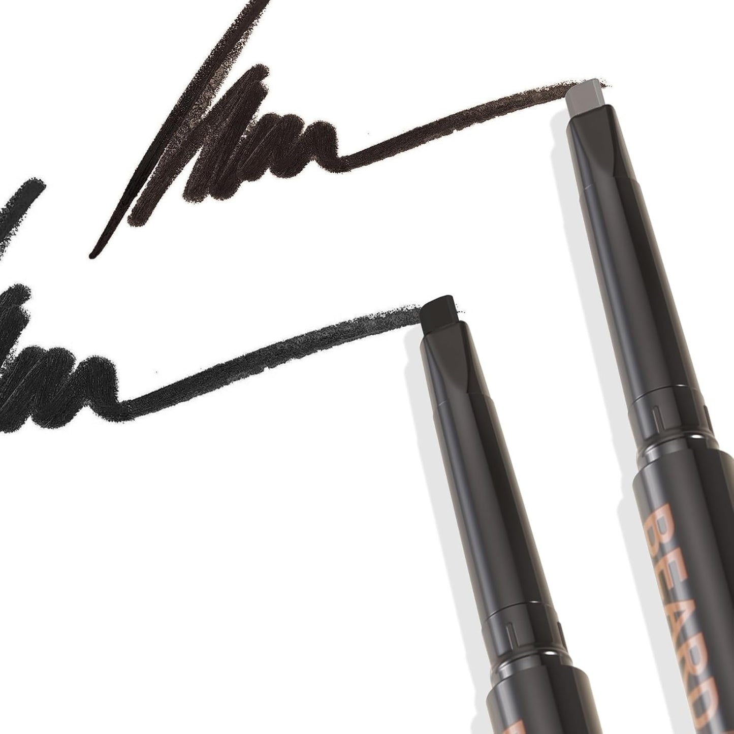 2pc Dual-Ended Beard Pencils: Spiral Brush & Wax for Precise Styling, Shaping - Natural Look for Beard, Mustache & Brows