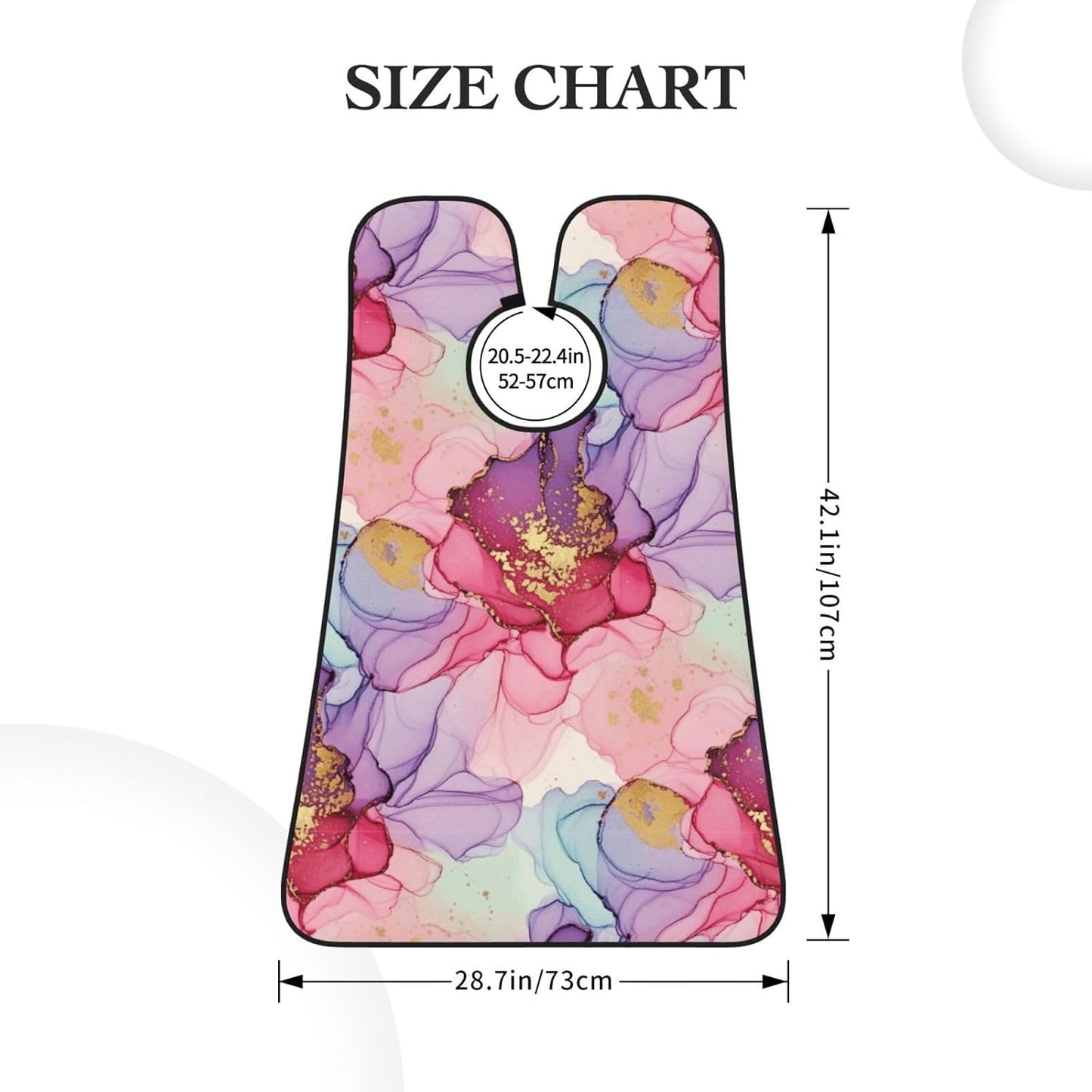 Non-Stick Beard Bib for Shaving, Pink Gold Marble Ink Art Painting Watercolor Shave Bib, Waterproof Hair Catcher with Suction Cups, Grooming Apron Men Husband