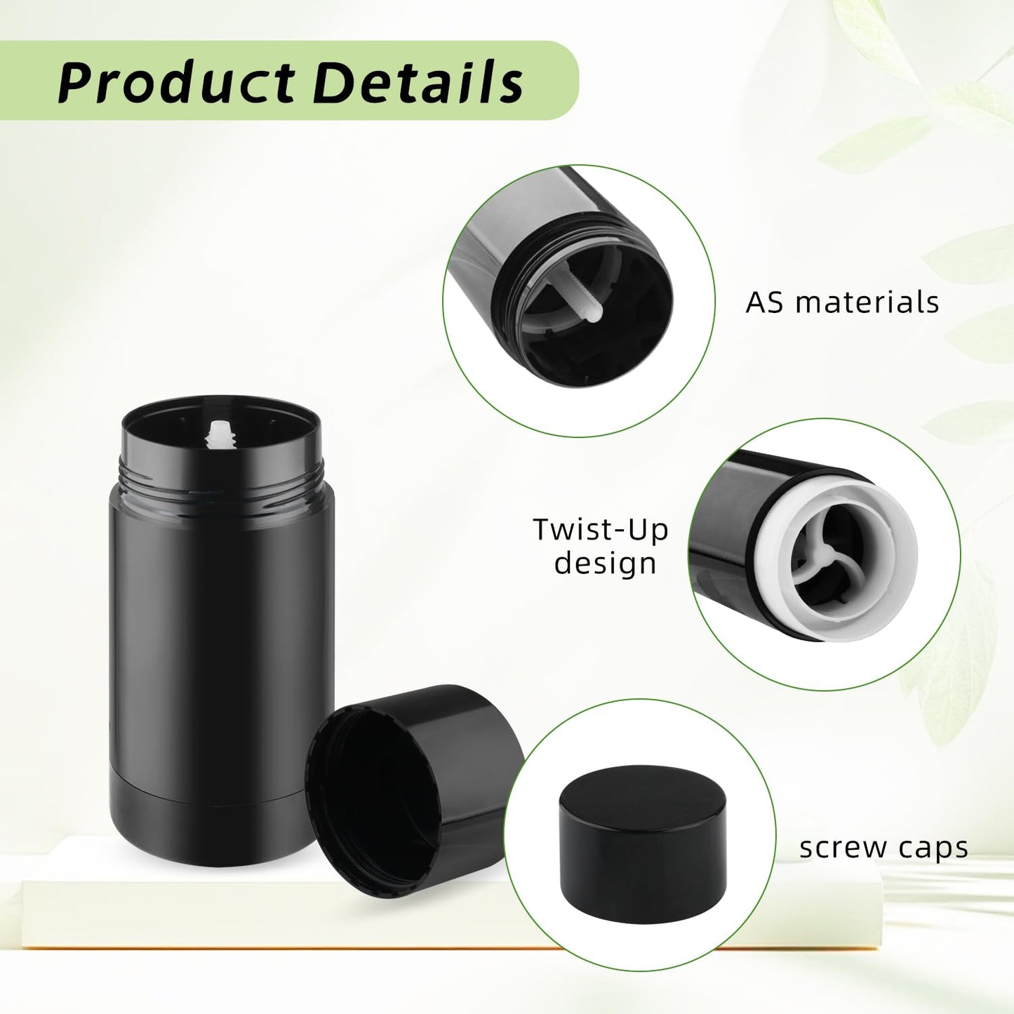 Empty Containers - 10 Pcs Bottom Fill DIY Refillable Tubes (Black, 15ml)