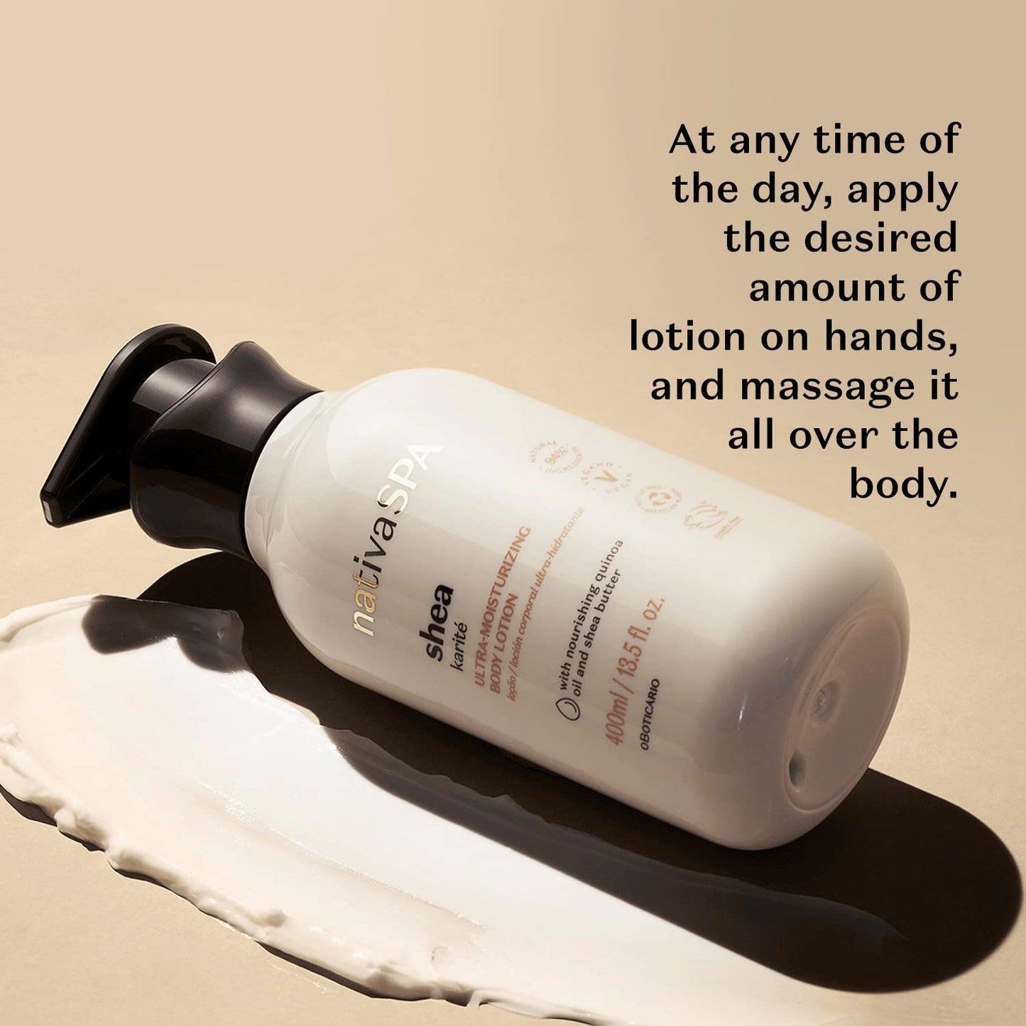 Nativa SPA Shea Moisturizing Body Lotion, Fragranced Skin Moisturizer with Purified Quinoa Drops, 13.5 Ounce