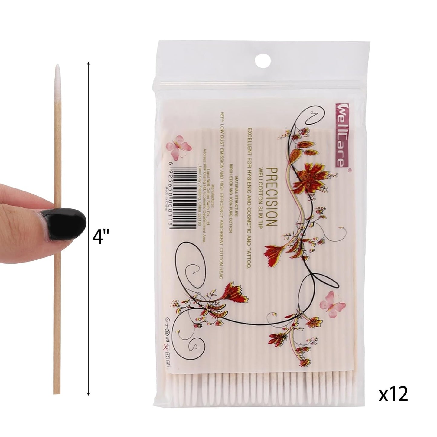 500 Count 4 Inch Pointed Cotton Swabs Precision Microblading Cotton Tipped Applicators Micro Swabs Tattoo Permanent Supplies