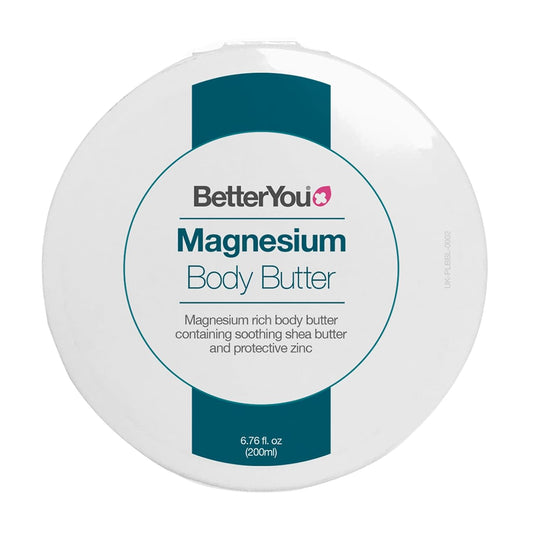 BetterYou Magnesium Body Butter - Dry Skin Moisturizer - Leaves Skin Smooth And Soft - With Shea Butter, Magnesium Chloride And Zinc - 6.76 oz
