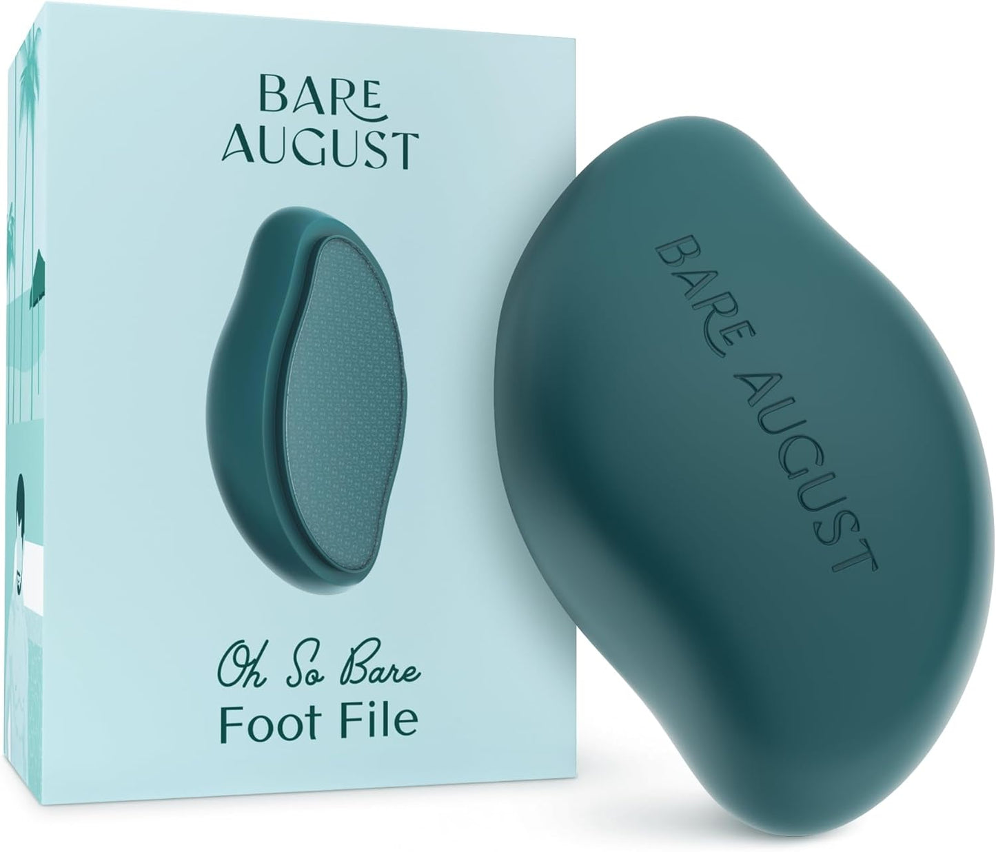 Bare August Glass Foot File Callus Remover for Feet | Heel Scraper & Foot Scrubber in Shower for Dead, Dry & Spilt Skin | Pedicure Foot Buffer & Foot Callus Remover Tool for Soft & Smooth Feet (Teal)