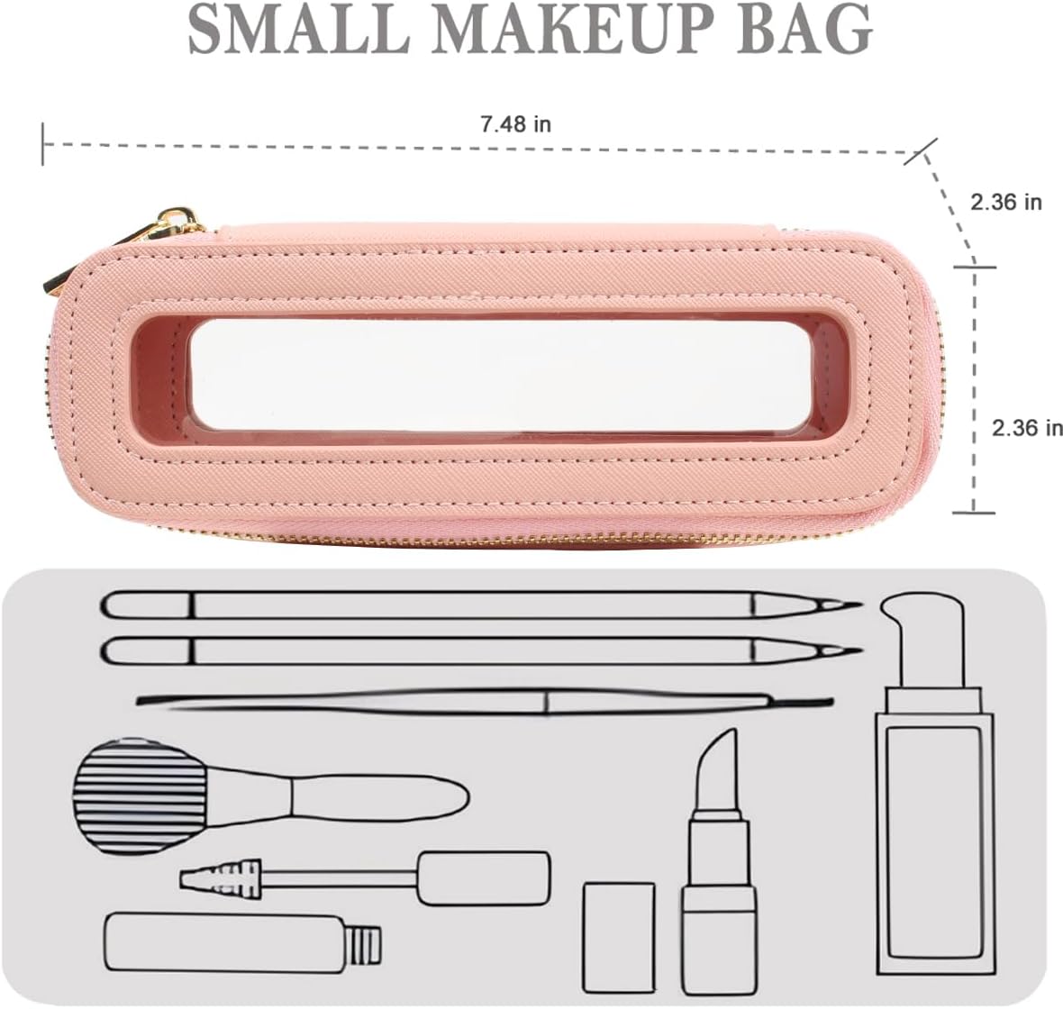 Travel Clear Makeup Bag Set, TSA Approved Cosmetic Bag Case with Zipper Portable Makeup Pouch Toiletry Bag Women Traveling Cosmetic Organizer Storage Bag Car Organizer Car Essentials for Women