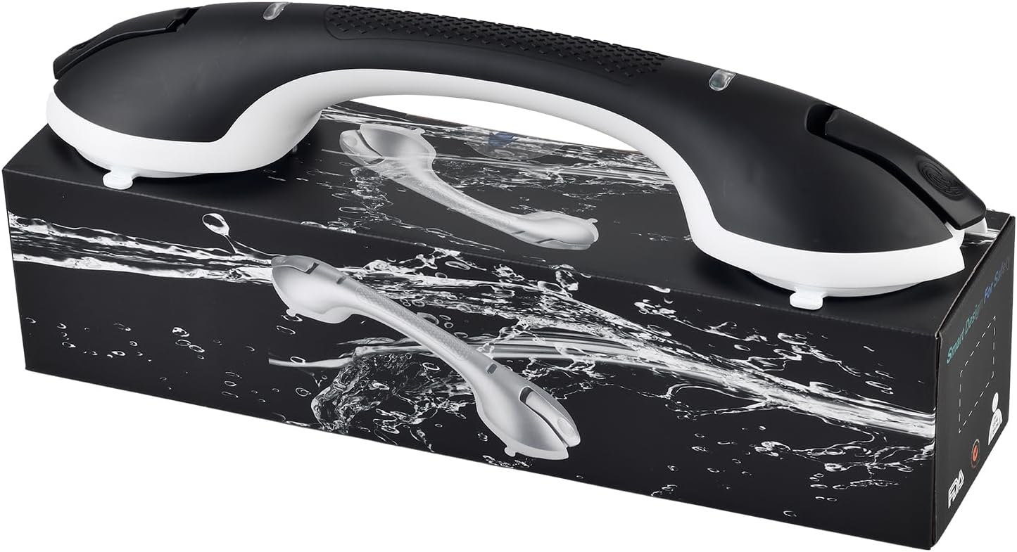 Suction Grab Bars for Bathtubs and Showers, Heavy Duty Shower Handle Removable Shower Handrails for Kids, Bathroom Safety Grip Waterproof(Black)