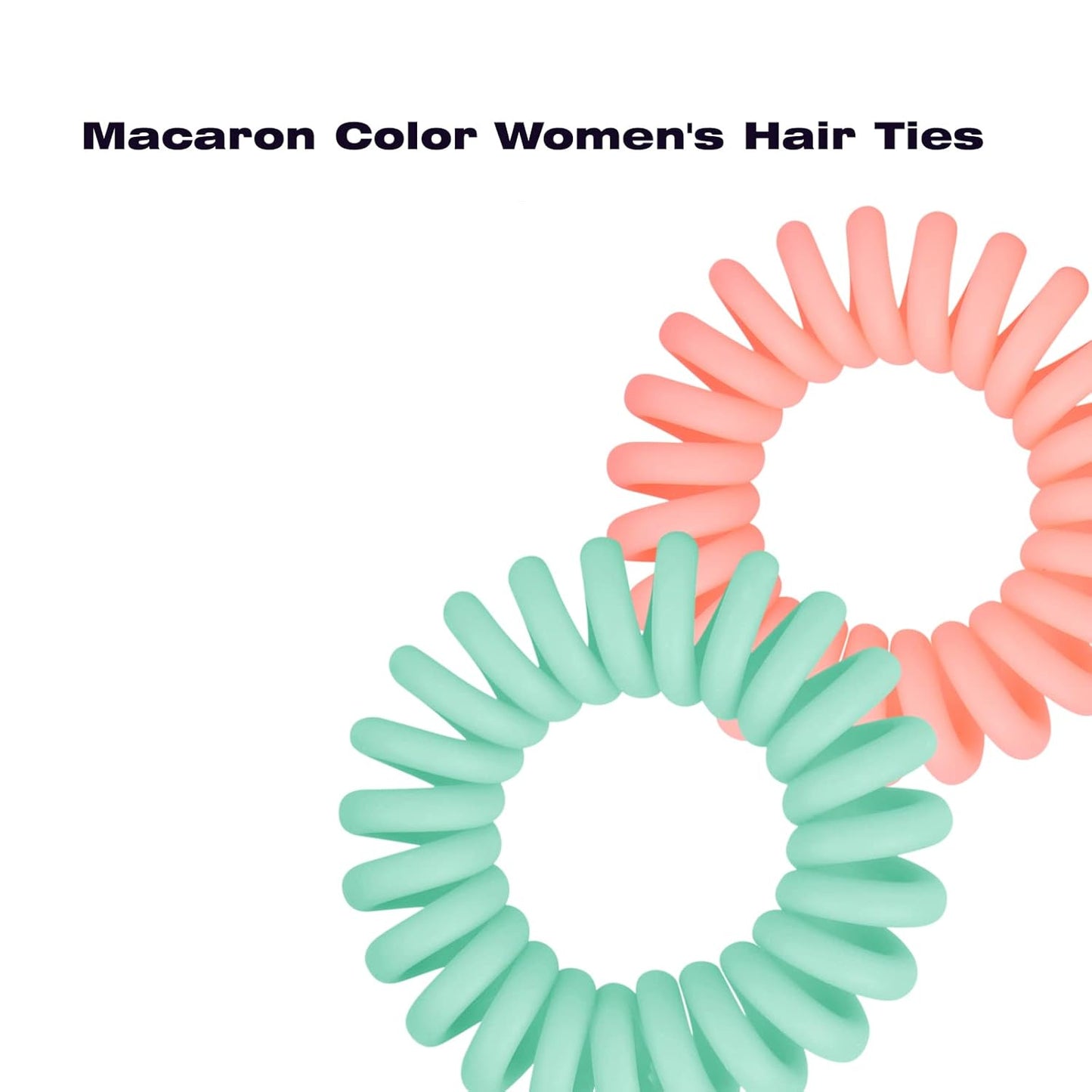 Hair Ties Set: 18 Spiral Coils for Women - No Crease, No Damage for Thick & Thin Hair Types, Ponytail Holders