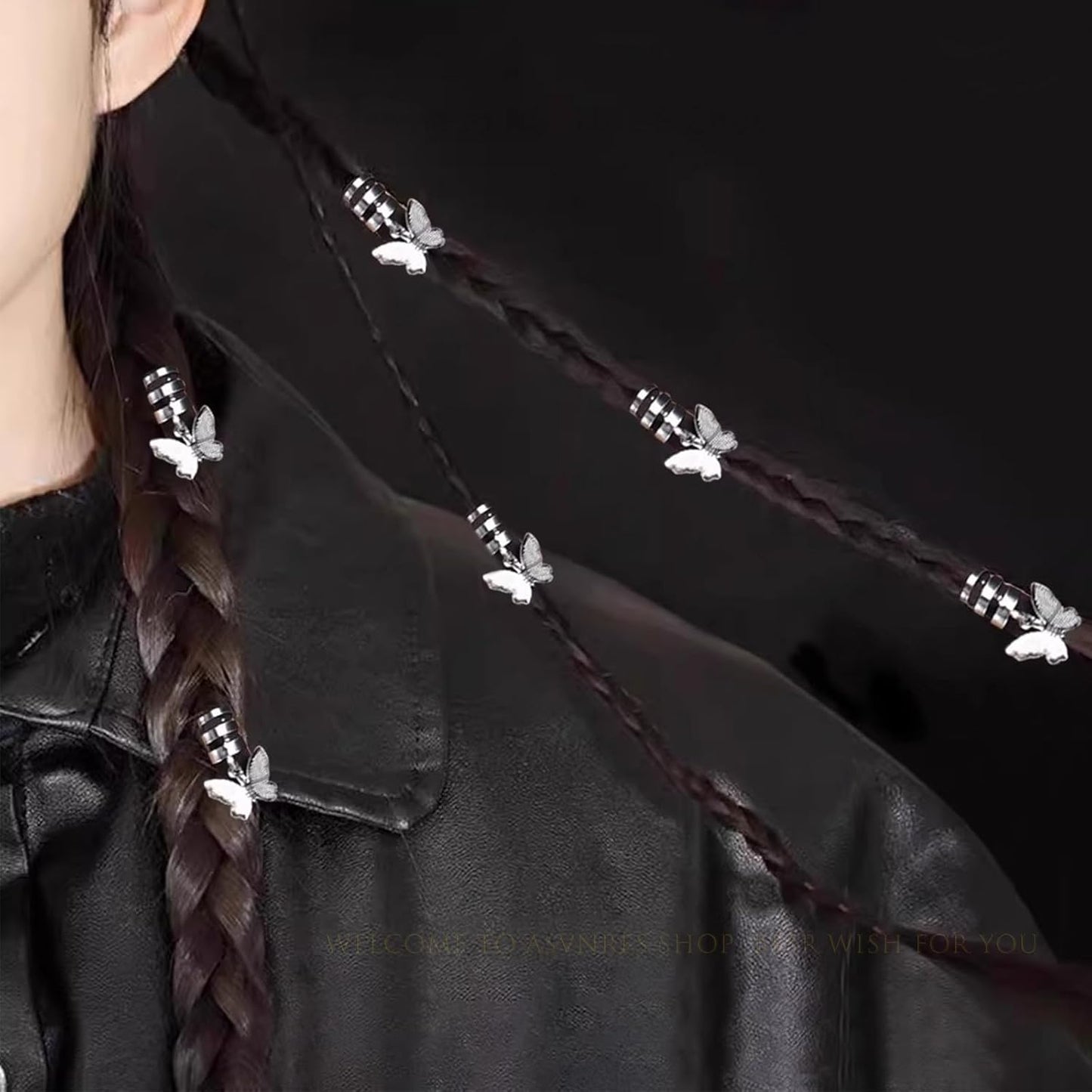 Silver Hollow Star ButterflyHair Jewelry for Braids; ButterflyMetals Cuffs Clip Hair Accessories Styling Fashion Toos for Women Men 35 Pcs (Sliver)