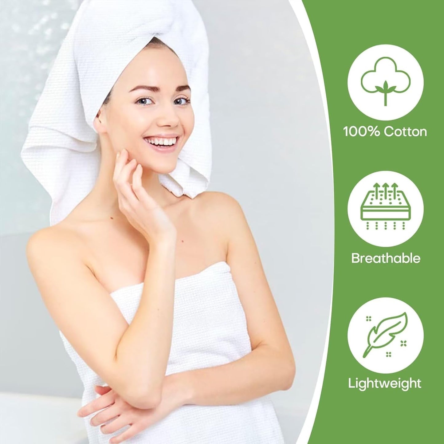 Compressed Bath Towel 5 Pcs 55" x 27.5" Travel Size Mini Disposable Coin Towel Washable & Reuseable Camping Wipe & Cleansing (Green)