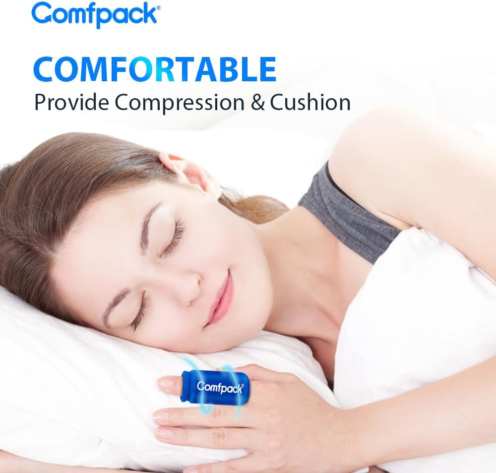 4PCS Finger Sleeves Gel Ice Pack, Finger and Toe Thumb Cold Gel Ice Packs, Reusable Hot Cold Compression Finger Brace Ice Packs for Arthritis, Trigger Finger, Toe Injuries, Gout, Sprain