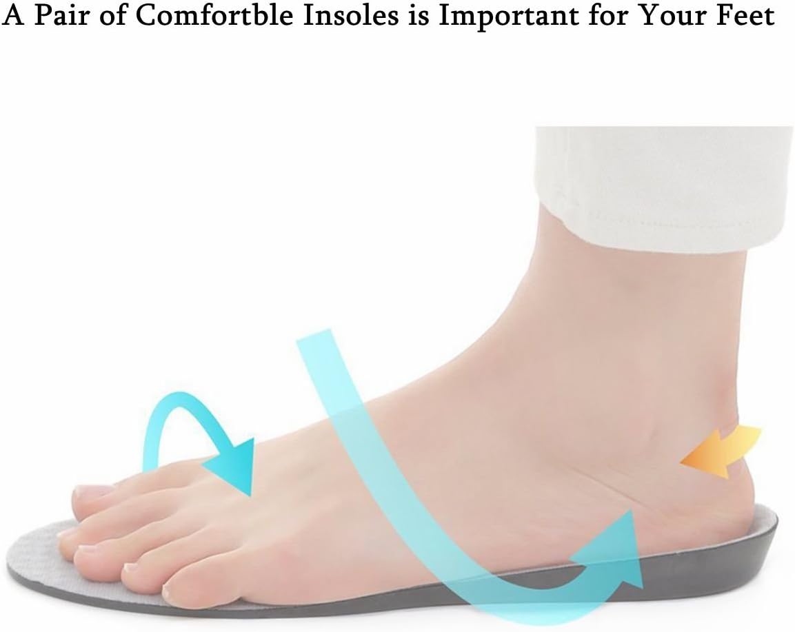 Shoe Insoles, Memory Foam Insoles, Providing Excellent Shock Absorption and Cushioning for Feet Relief, Comfortable Insoles for Men and Women for Everyday Use, M [US M: 6.5-9/W: 7.5-10]