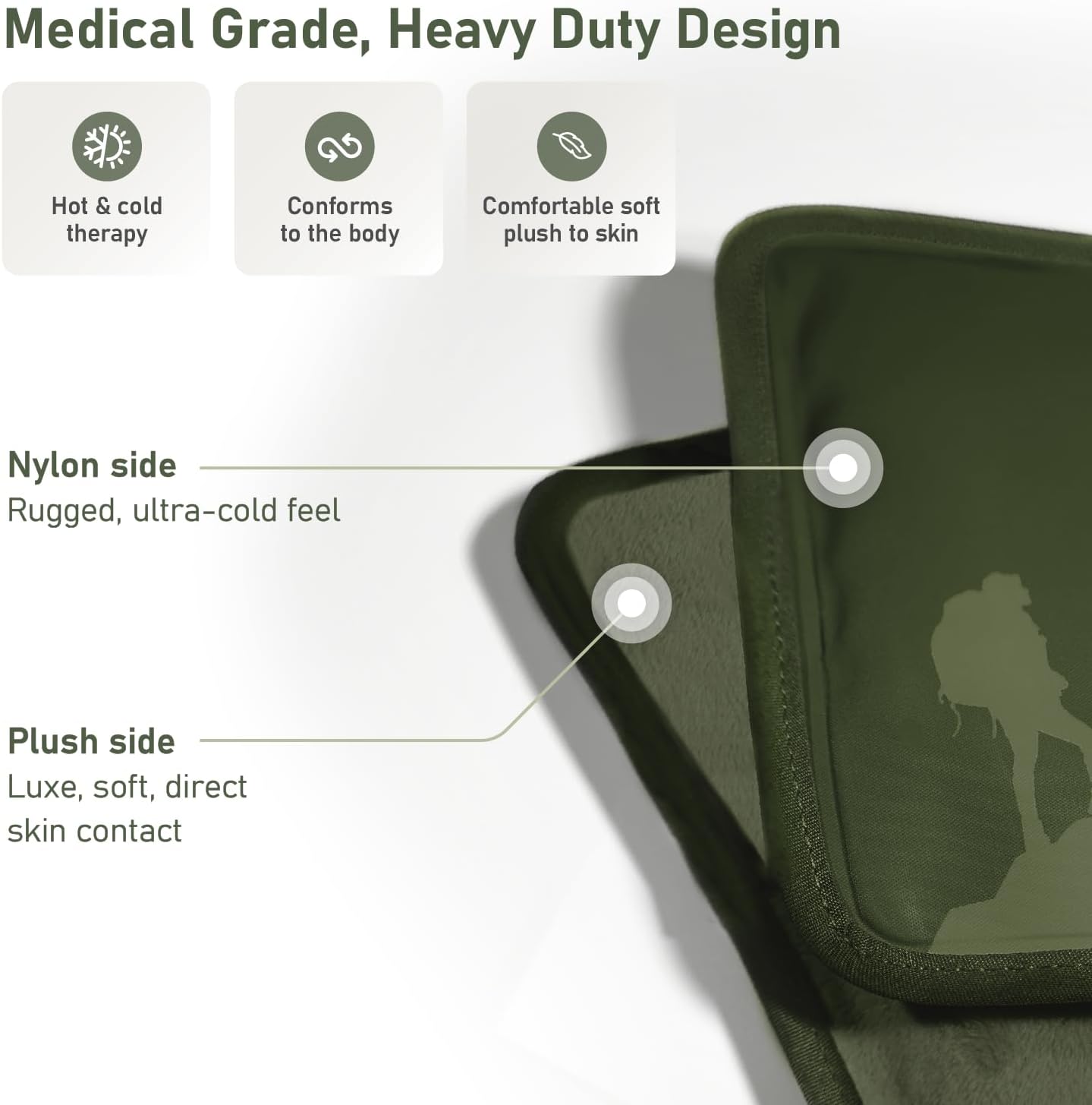 Small Flexible Gel Ice Packs for Injuries Reusable - Soft Hot and Cold Packs for Injuries for Ankle, Hand, Wrist, Head Pain Relief - 5" x 10" - 2PK - Green