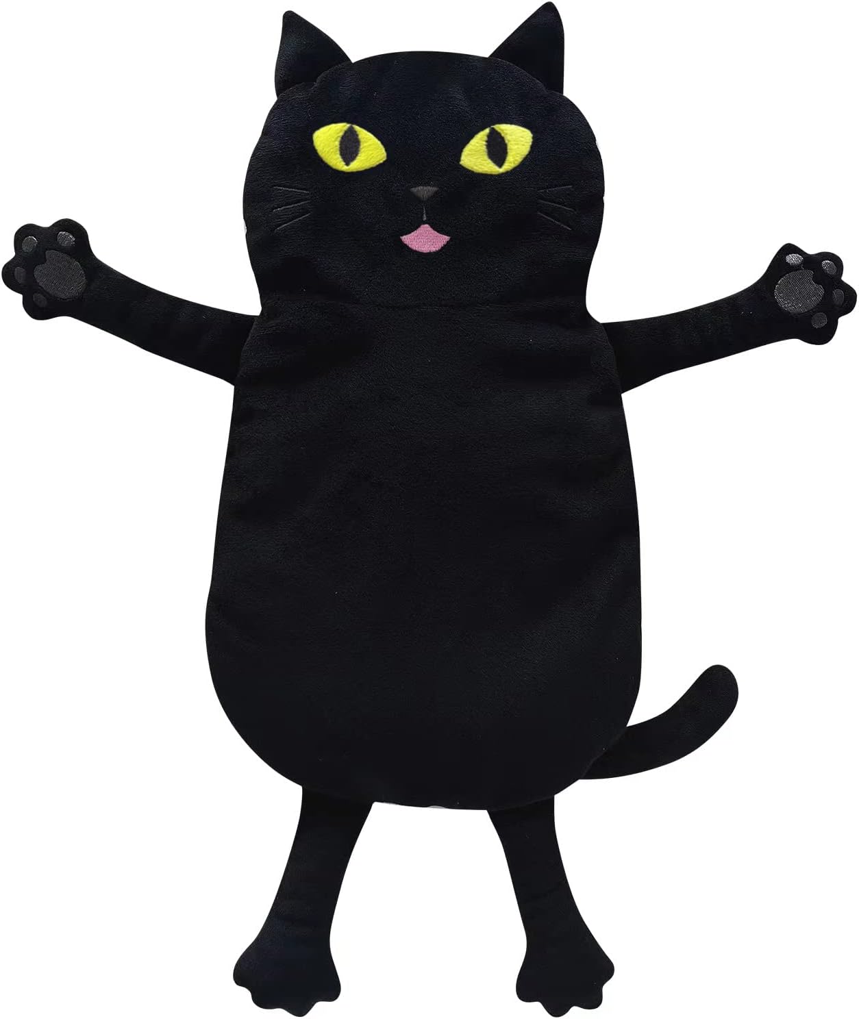 Microwave Heating Pad for Pain Relief, 17" x 9" Microwavable Heating Pads for Cramps, Back Pain, Neck Shoulder, Muscles, Knee, Joints, Natural Heat Pack Moist Heat, Black Cat