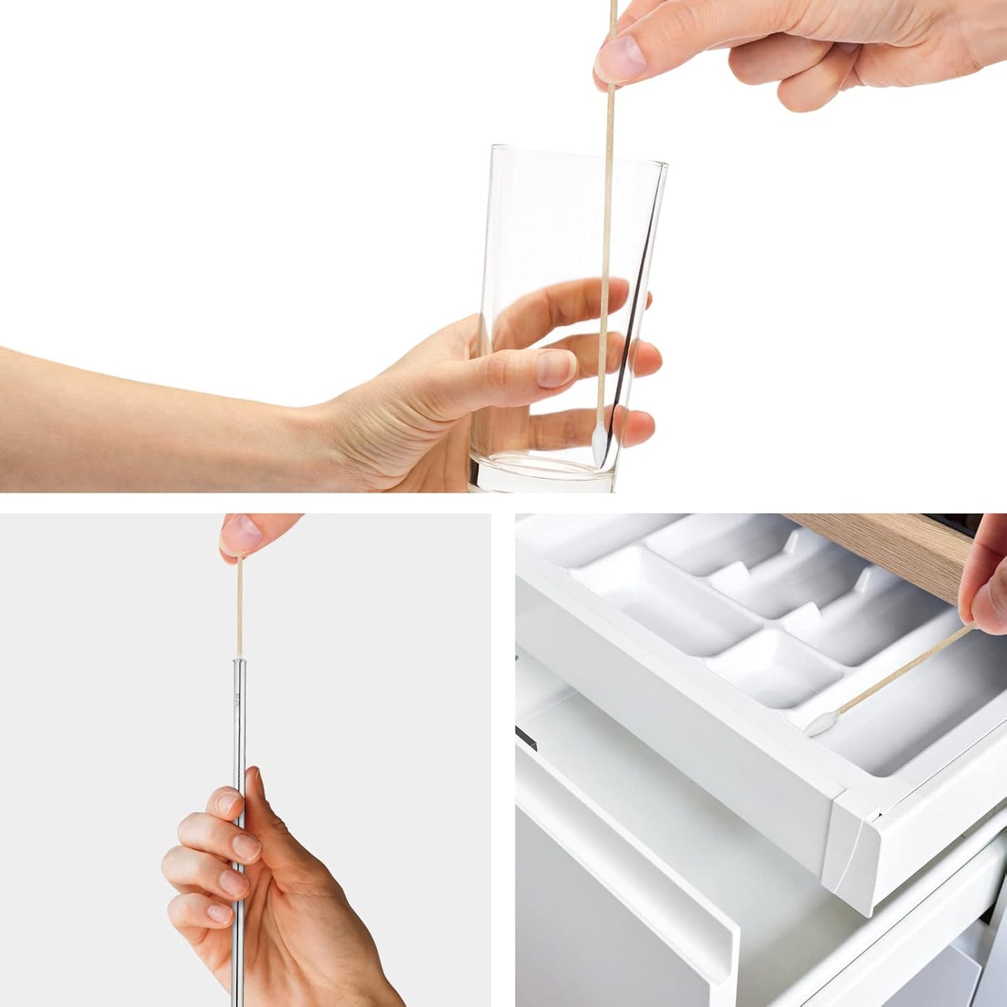 500 PCS 6 Inch Precision Tips Cotton Swabs - Long Wooden Stick Cotton Buds Pointed Cotton Swabs With Case - Cotton Tipped Applicators For Makeup, Electronics, Hard To Reach Area