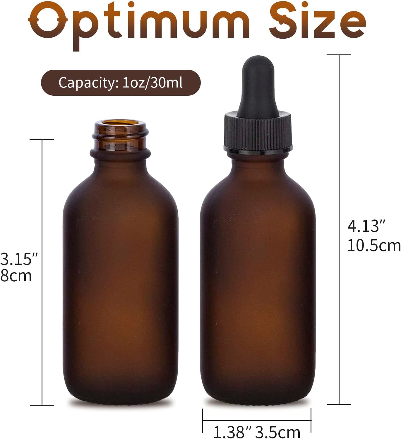 24 Pack Frosted Amber Dropper Bottles, 1oz/30ml Glass Tincture Bottles with Measured Eye Dropper, Leak Proof Travel Bottles for Essential Oils/Chemistry Lab Chemicals/Colognes & Perfumes