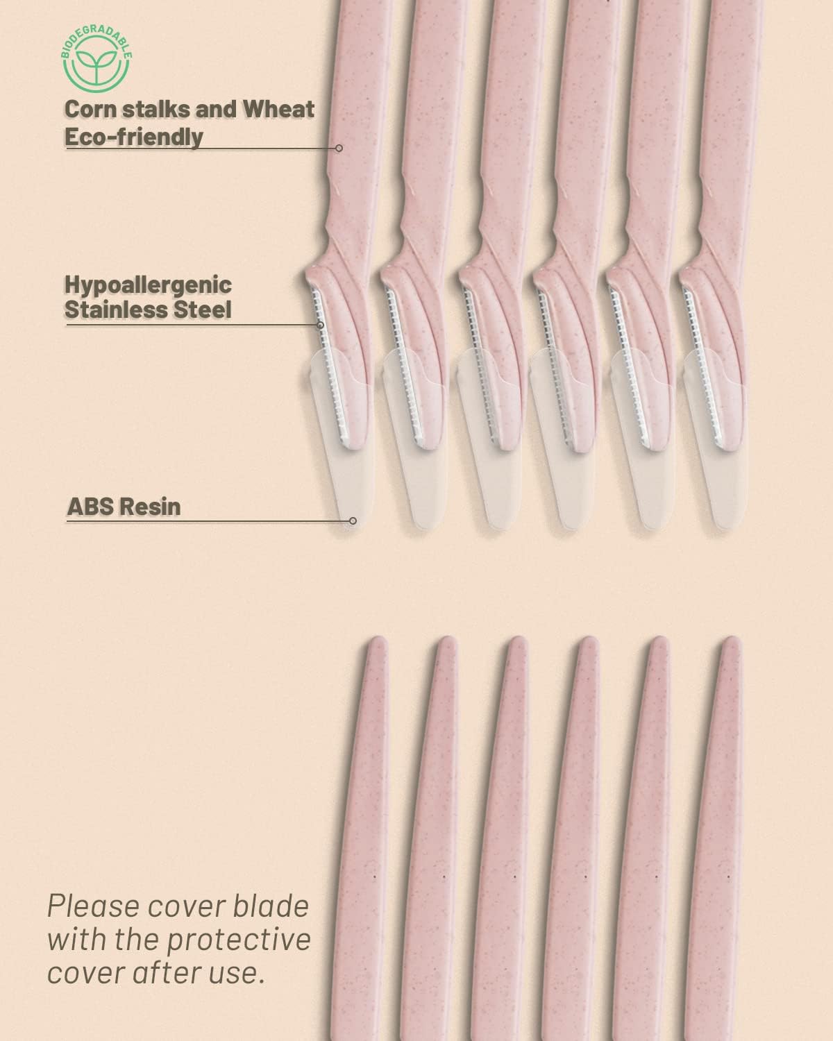 MoHern Dermaplaning Tool for Face, 30 Pcs Dermaplane Razor for Face, Multipurpose Face Razors for Women and Men, Pink