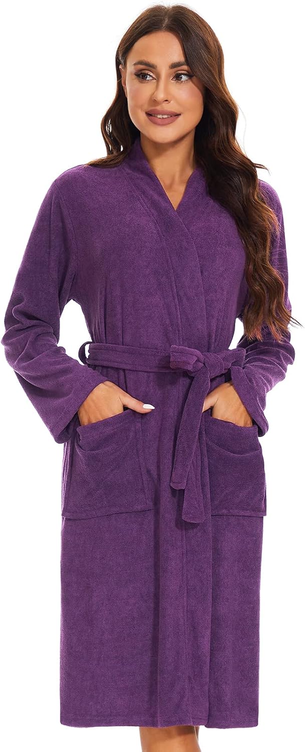 Orrpally Women Kimono Robes Lightweight Terry Cloth Bathrobe Knee Length Bath Robe