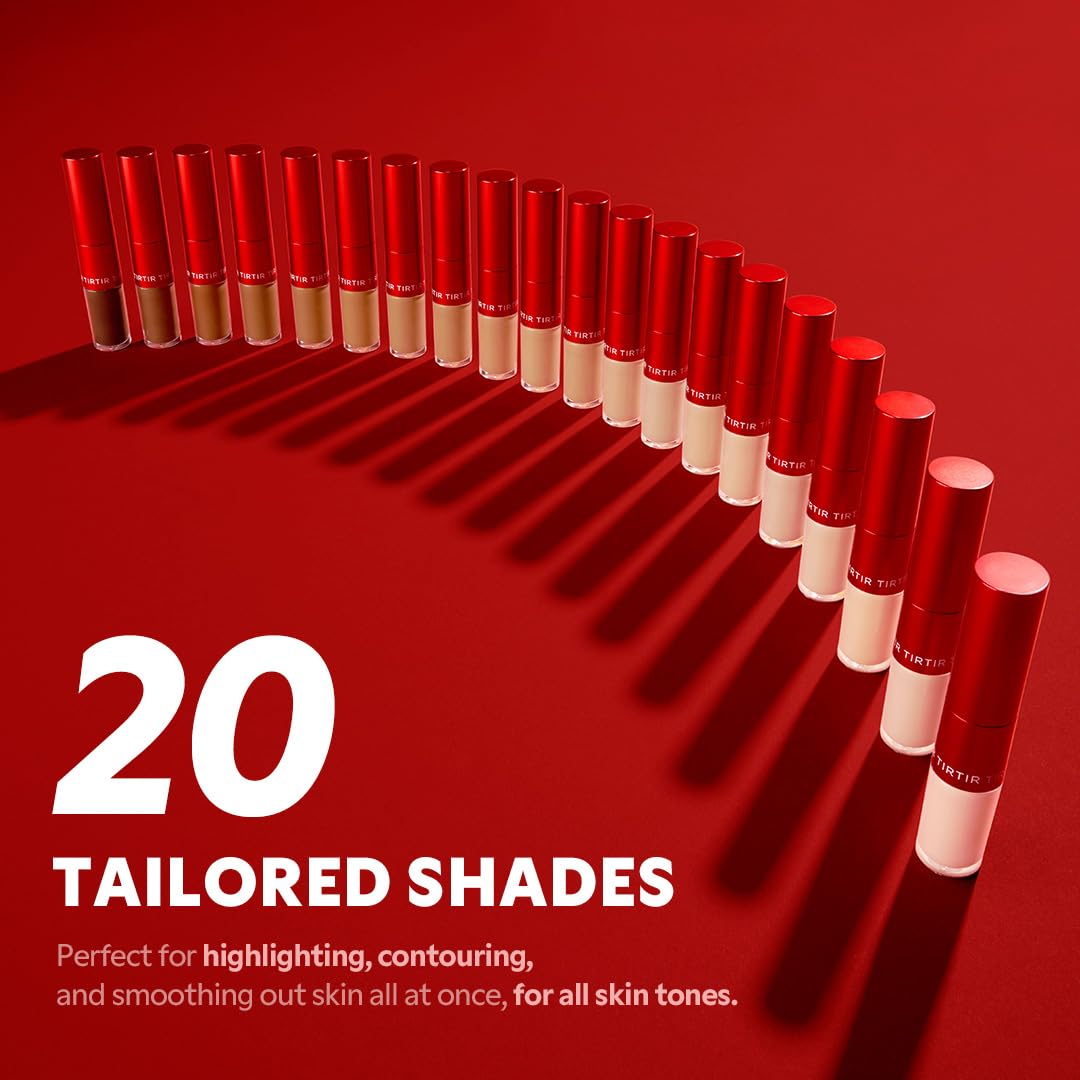 TIRTIR Glide&Hide Blurring Concealer - Creamy texture, Conceals dark circles and wrinkles, Dual formula (liquid tip & balm stick), Long-lasting wear, Korean Makeup, #9.5N, 0.28 Oz