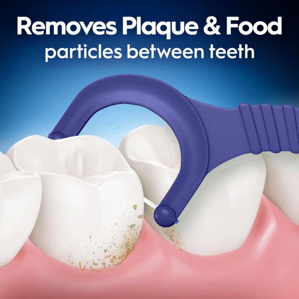 Oral-B Glide Peppermint Dental Floss Picks with Arctic Peppermint Oil Flavor, 75 Count, Pack of 3