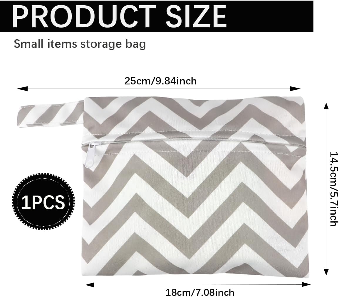 Sanitary Napkin Storage Bag Menstrual Pads Holder Bag Waterproof Period Bag Tampons Collect Bag Portable Mini Storage Pouch with Zipper for Women Girls (Pinstripe)