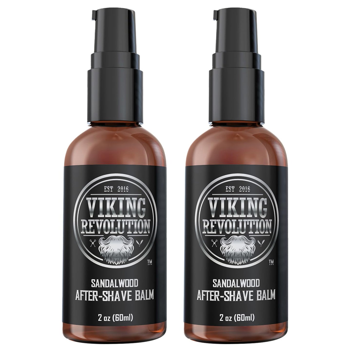 Viking Revolution Luxury After-Shave Balm for Men - Soothes and Moisturizes Face After Shaving - Eliminates Razor Burn for A Silky Smooth Finish - Sandalwood Scent (Pack of 2)