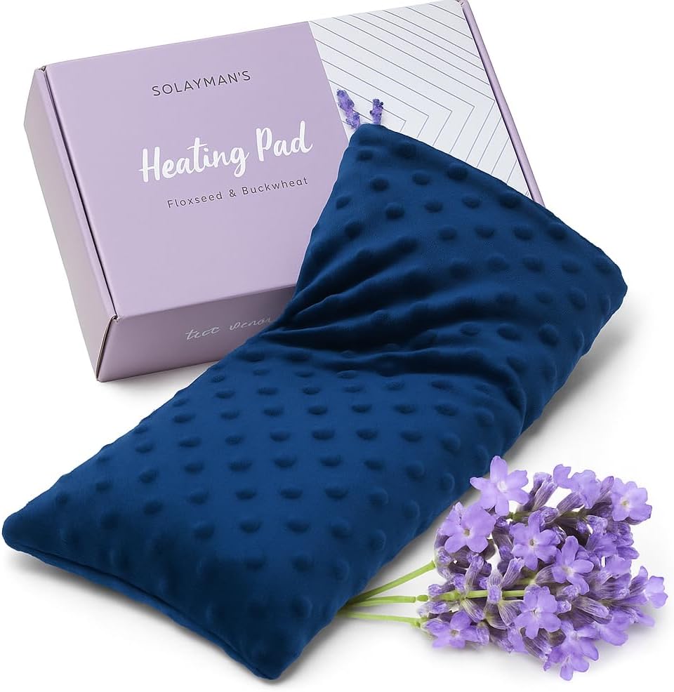 Lavender Scented Microwave Heating Pad for Neck and Shoulders- Weighted Cordless Heating Pad Great Relaxation Gift for Mom, Dad, Women, Men- Aromatherapy Lavender Heating Pad For Hot And Cold Compress