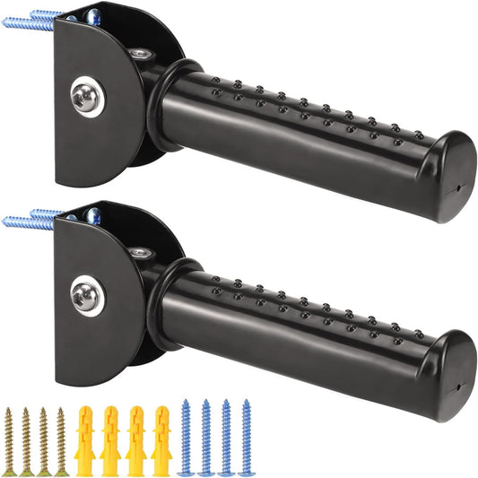 QWORK 2 Pack Folding Grab Bars for Stairs & Doorways, Flip-Up Assist Handle for Seniors, Handicap, Limited Mobility, Door Assistant Support Grip Handle, 300 lbs Capacity, Doorway Stair Assist Grab Bar