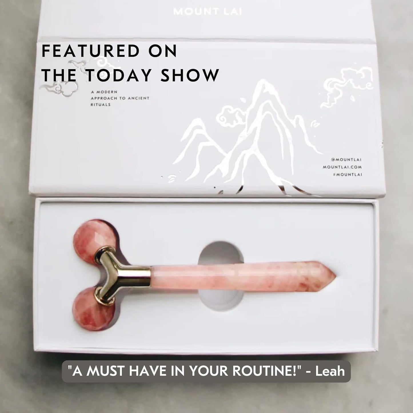 Mount Lai Rose Quartz Tension Melting Facial Massager for Face & Neck – Face Roller to Relieve Tension, Soothe Stress, Improve Circulation & Enhance Skin Radiance