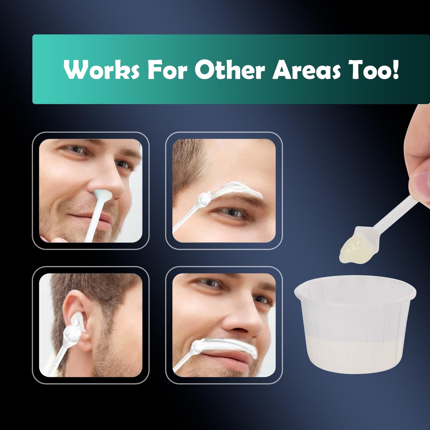 300g Wax Nose Wax Kit, Nose Hair Wax with 10 Waxing Sticks, Quick & Painless Nose Hair Waxing Kit for Men and Women Used at Least 50 Times Usage