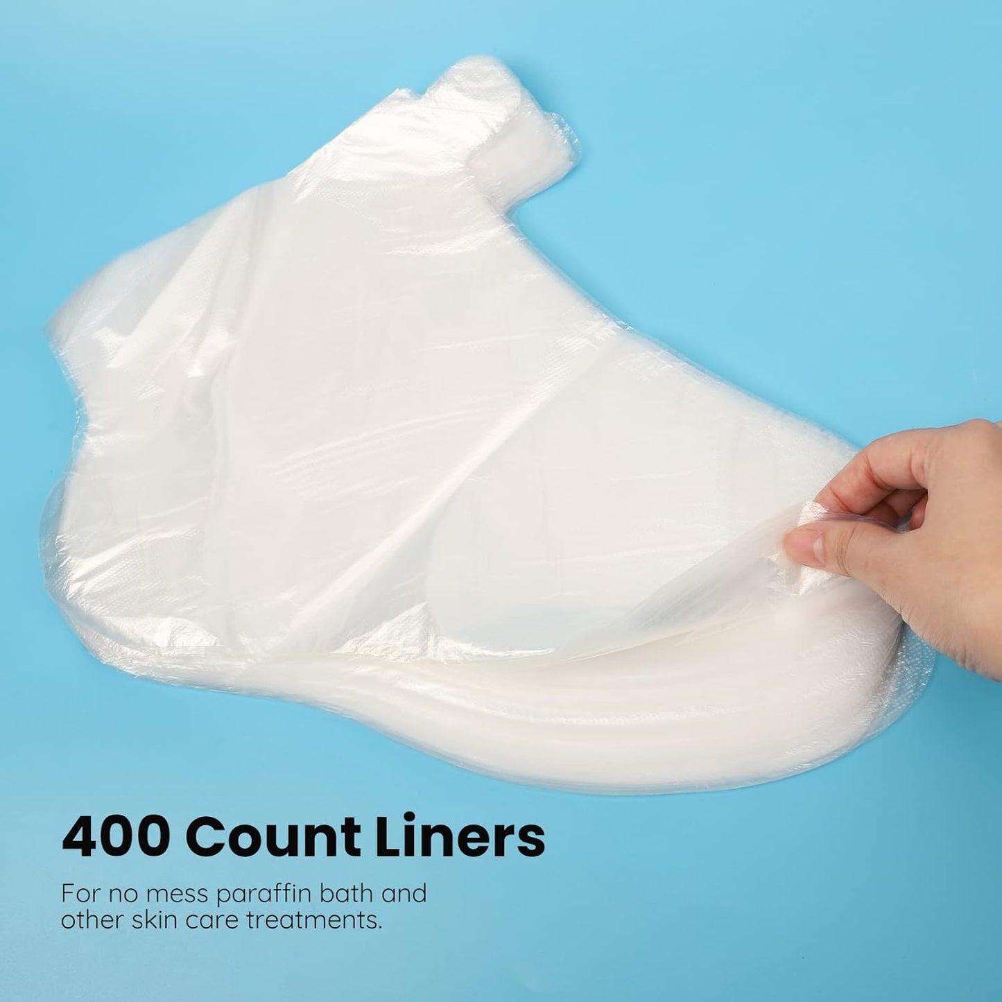 Segbeauty Paraffin Baths Liners for Foot, 400pcs Larger & Thicker Thermal Foot Covers, Plastic Paraffin Bath Socks Hot Wax thera-py Booties Bags for SPA Wax treat-ment Paraffin Wax Machine