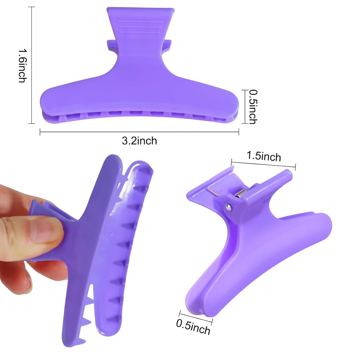 Ondder Pink Purple Butterfly Hair Claw Clips for Styling & Sectioning - Makeup Hair Accessories for Women & Girls