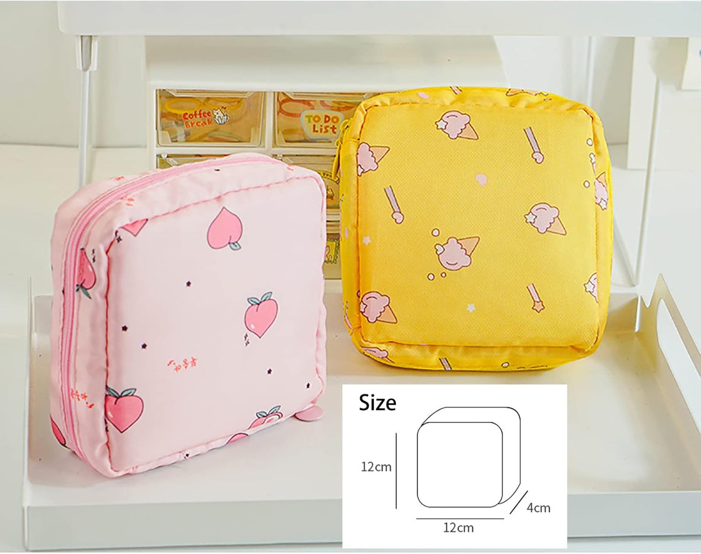 2 Pack Sanitary Napkin Storage Bag Small Portable Menstrual Cup Nursing Pad Storage Pouch, Traveler Friendly Menstrual Period Bag, Mini Makeup Bag Coin Purse Wallets with Zipper for Women Teen Girls