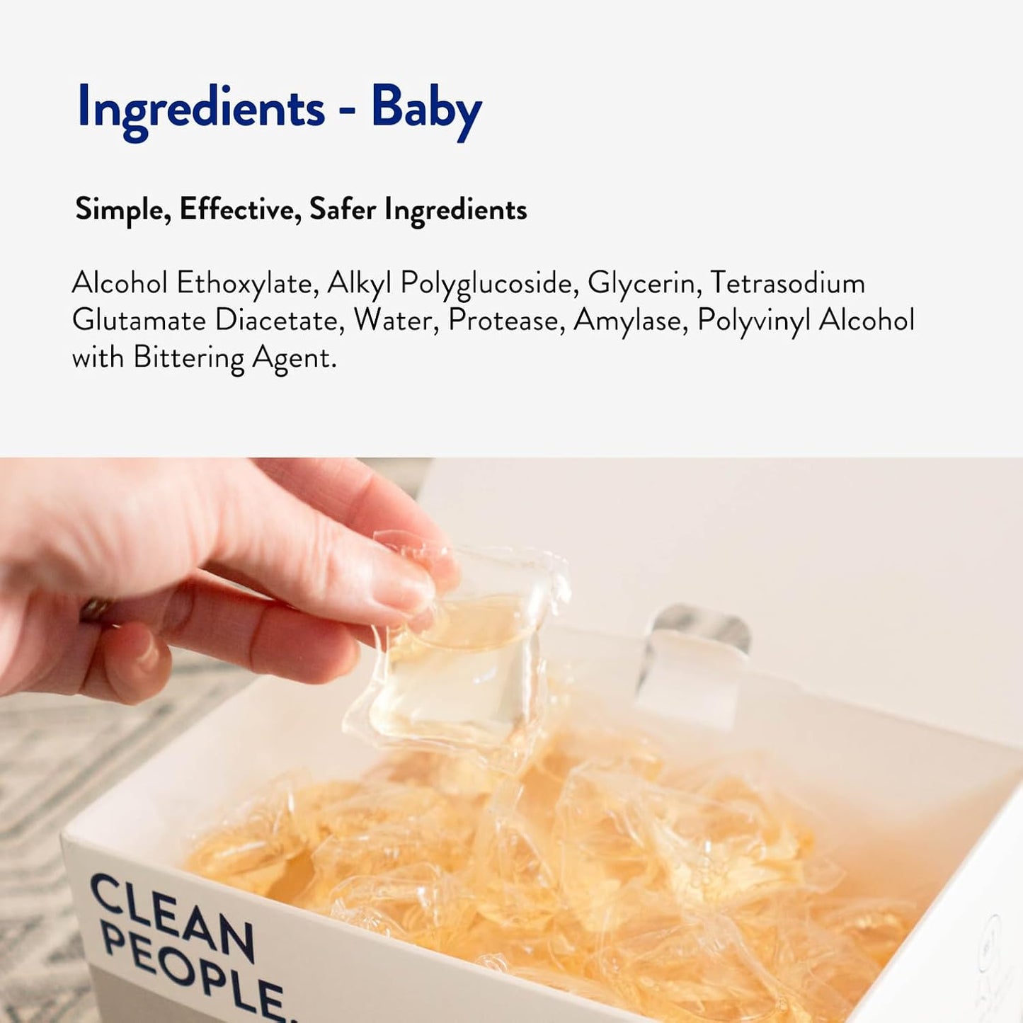 The Clean People Laundry Detergent Pods - Recyclable Packaging, Hypoallergenic, Stain Fighting - Ultra Concentrated, Laundry Soap -Baby (Unscented), 192 Pack