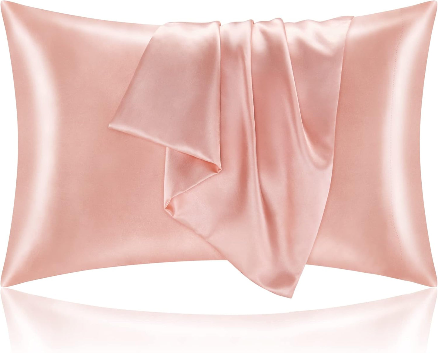 BEDELITE Satin Pillowcase for Hair and Skin, Super Soft and Cooling Similar to Silk Pillow Cases 2 Pack with Envelope Closure, Gift for Women Men(20"x36" King Size, Coral)