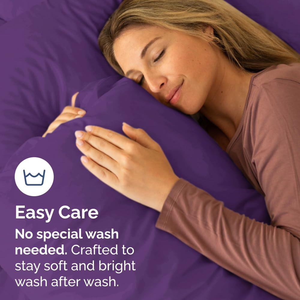 King Pillow Cases Set of 8 - Ultra Soft Hotel Quality Pillowcase Covers - Comfy & Wrinkle Free - Shrink, Stain and Fade Resistant - Easy-Care, Machine Washable Pillow Protectors - 8 Piece Set - Purple