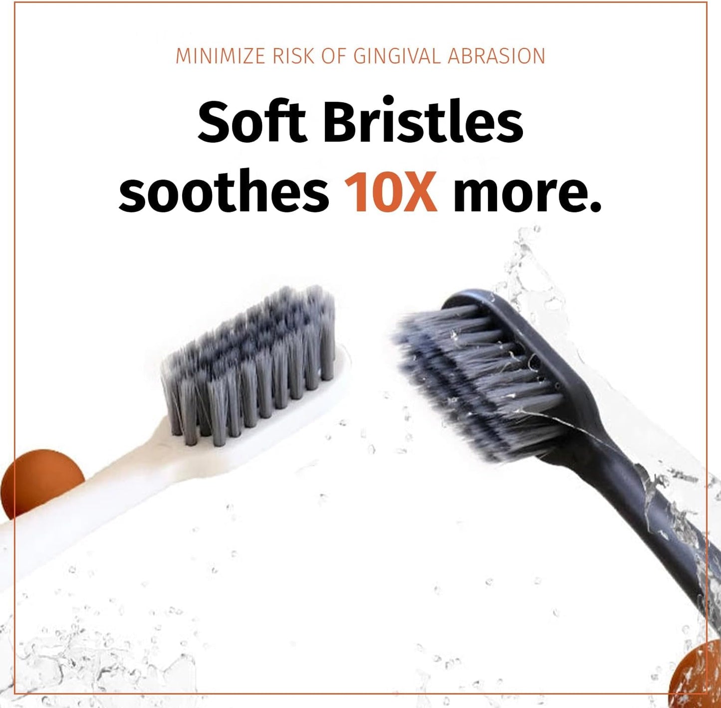 TOKII Tongue Scraper Cleaner Charcoal Bristles Toothbrush for Bad Breath with Waterproof Pouch for Travel, Hygienic Stand and Enviromentally Friendly (Black, Pack of 2)