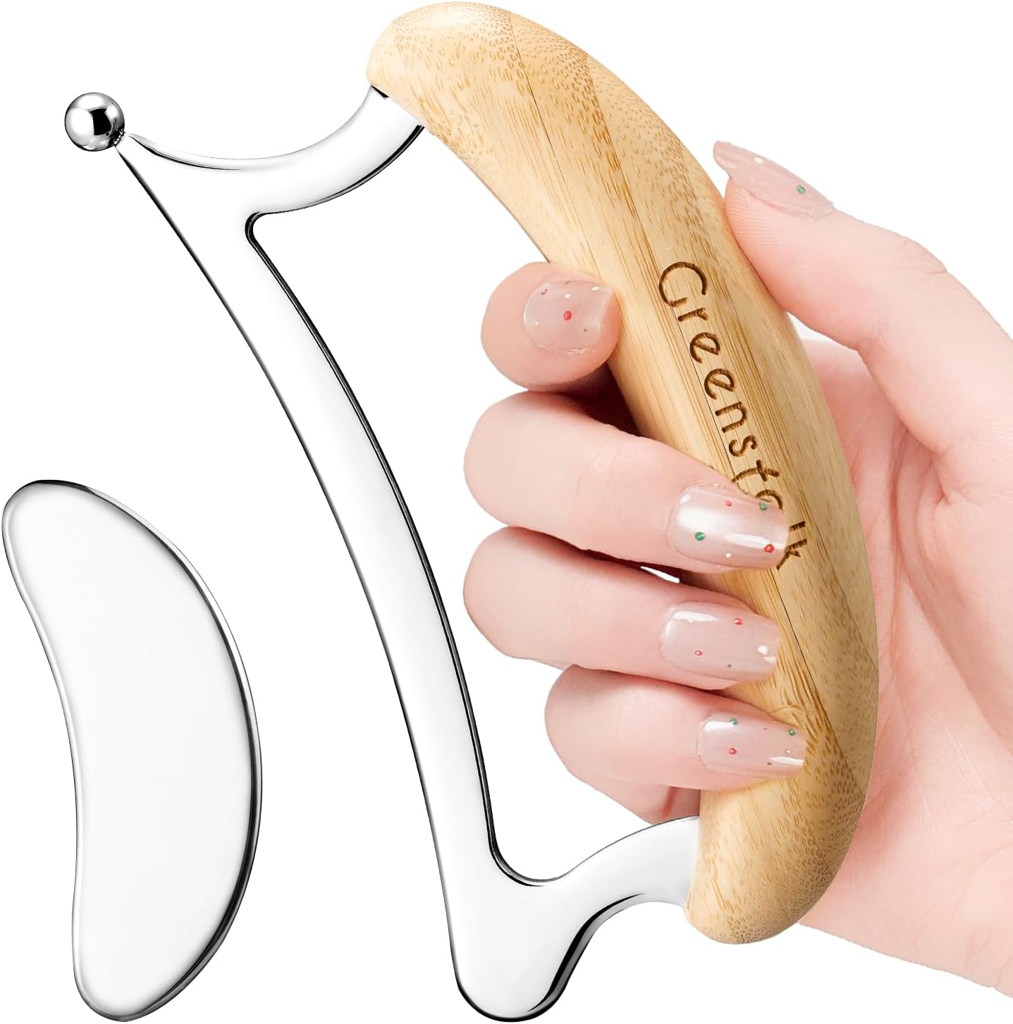 2 in 1 Stainless Steel Gua Sha Massage Tool Set for Muscle Relief, Muscle Scraper Tools,Portable Body Scrapers Tool for Neck, Back, Feet Recovery.