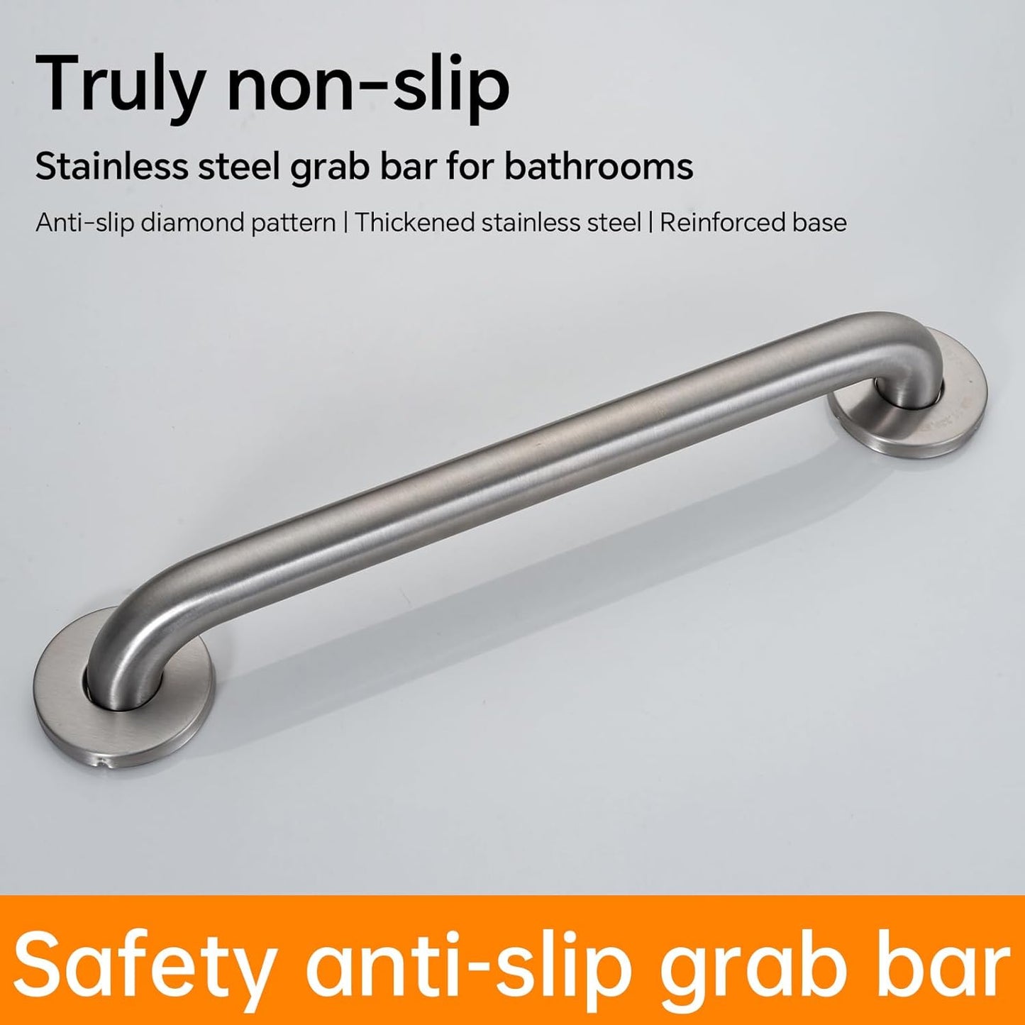 Joyrain 16-inch Bathroom Safety Grab Bar - 500lb Weight Capacity ADA Certified Anti-Slip Handle for Shower/Tub/Toilet, Elderly & Disabled Assist (Brushed Stainless Steel, 18 inch)