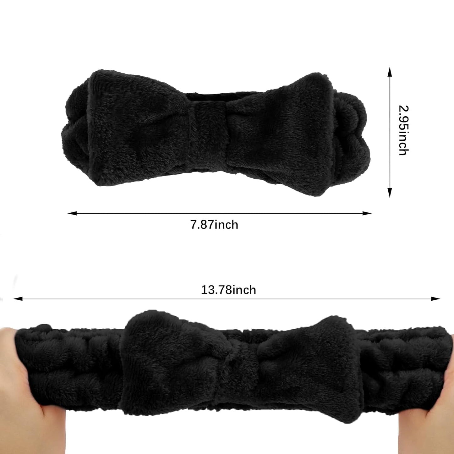 CIEHER Hairband, 8pcs White & Black Spa Headband for Bachelorette Party Favors, Bride & Bridesmaid, Yoga, Sports, Home Use