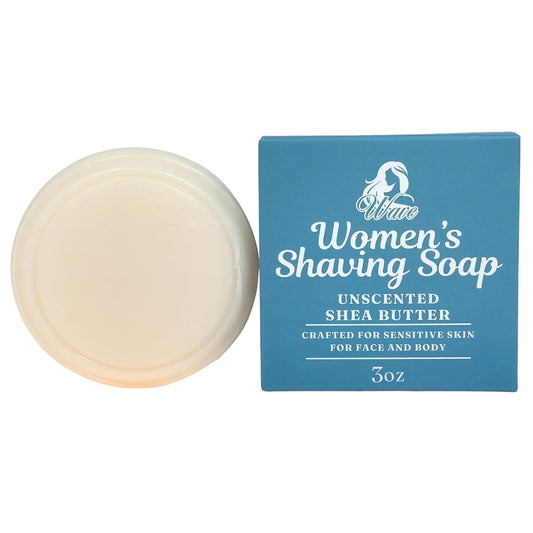 Women's Unscented Shea Butter All Natural Shaving Soap – Ideal for Sensitive Skin, Long Lasting, and Perfect for Shaving Legs – Moisturizes and Rehydrates Skin