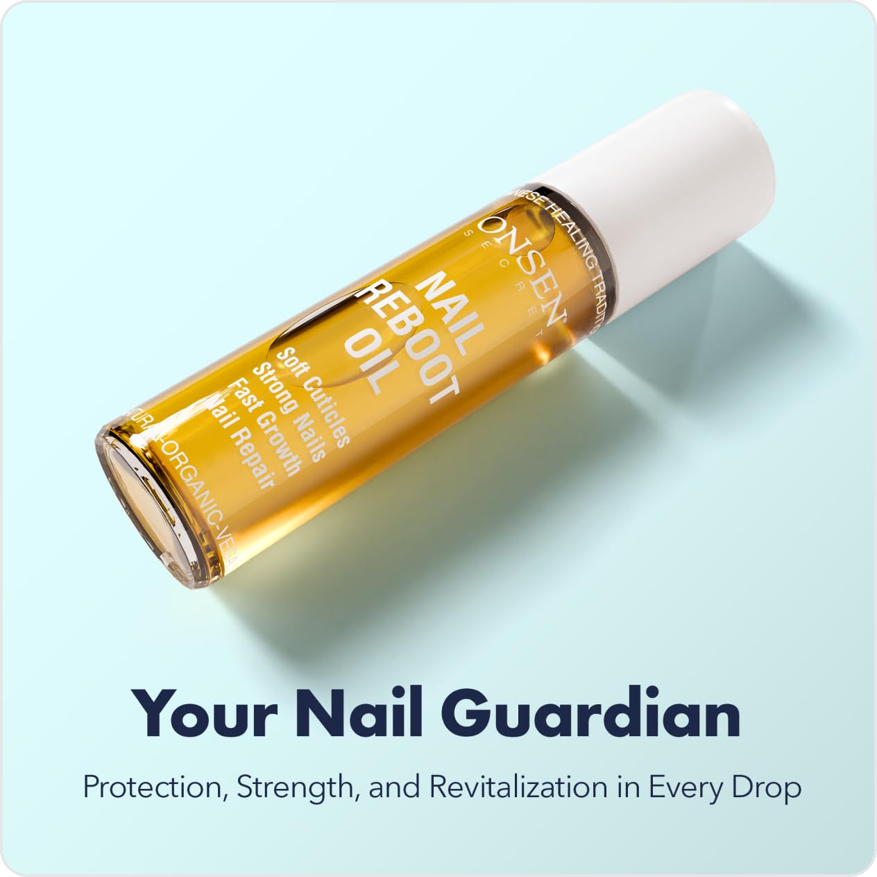 Onsen Secret Nail & Cuticle Repair Oil (2x10ml) - Dry Oil Formula - Japanese Tsubaki, Tea Tree & Jojoba - Strengthens Nails, Repairs Cuticles, Hydrates Skin & Hair - Natural & Vegan