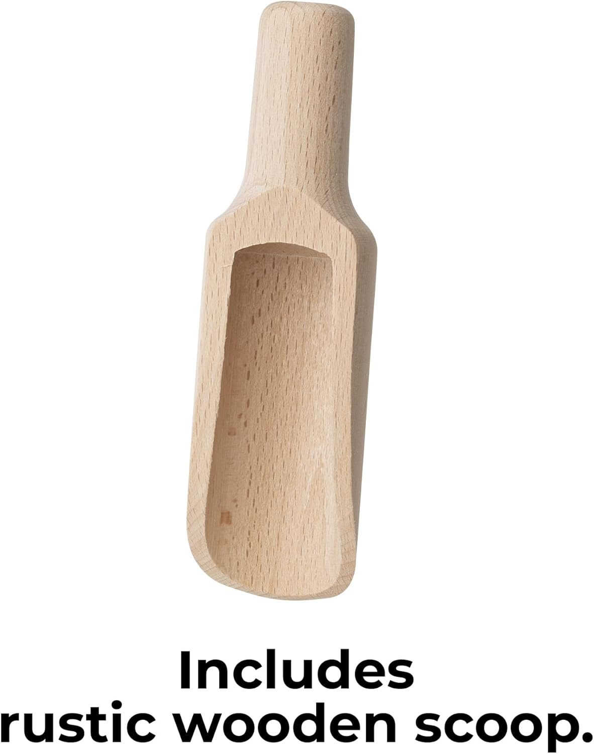 Glass Jar with Wooden Scoop for Bath Salt, Container With Airtight Lid Holds 74 oz of Bath Salt Epsom Salt, Laundry, Flour Multi Use