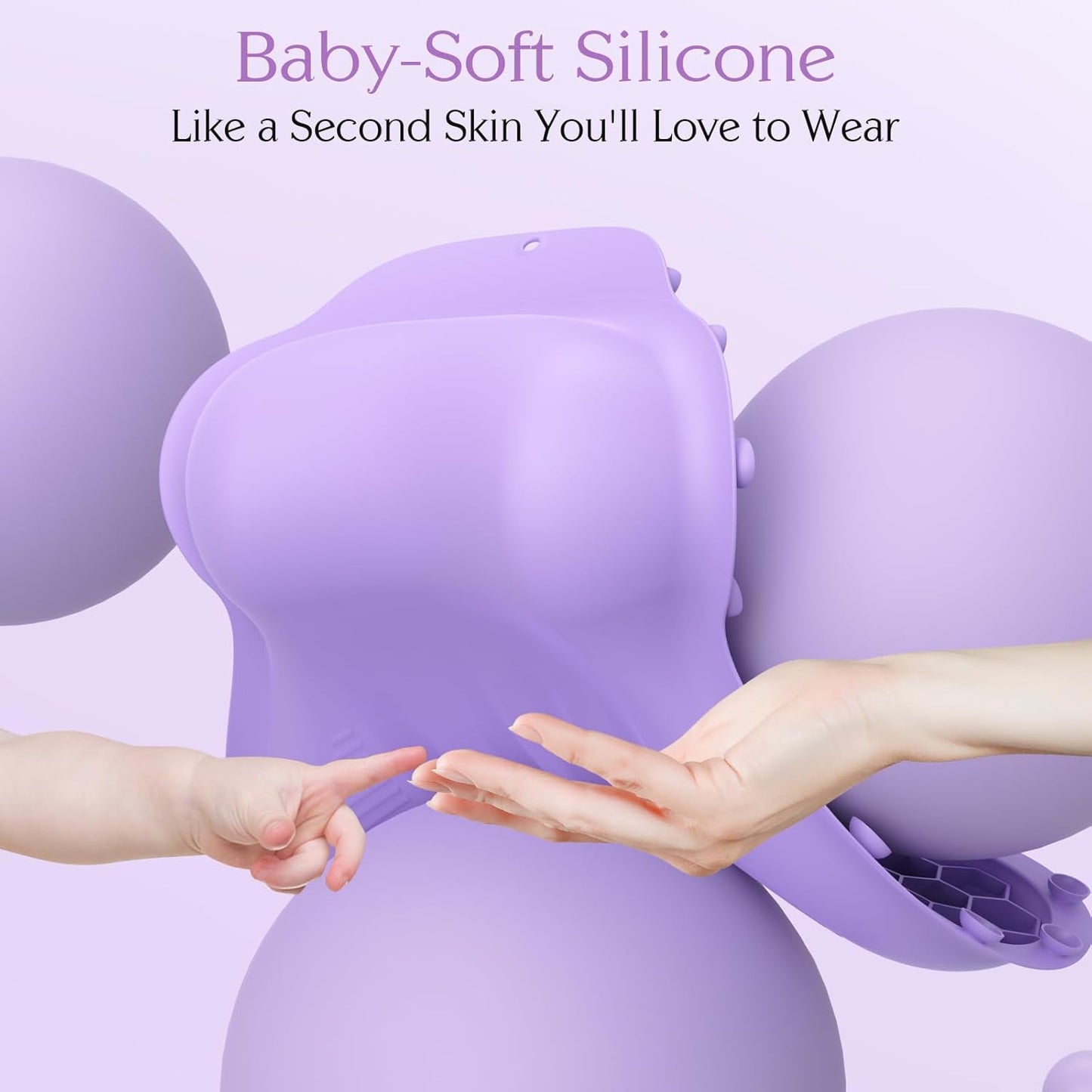 Silicone Bath Pillow, New Material Bath Pillows for Tub Head Neck and Back Support, Bath Tub Pillow with 4D Press Inflatable Airbag and Non-Slip Strong Suction Cup, Quick-Drying, Easy to Store, Purple