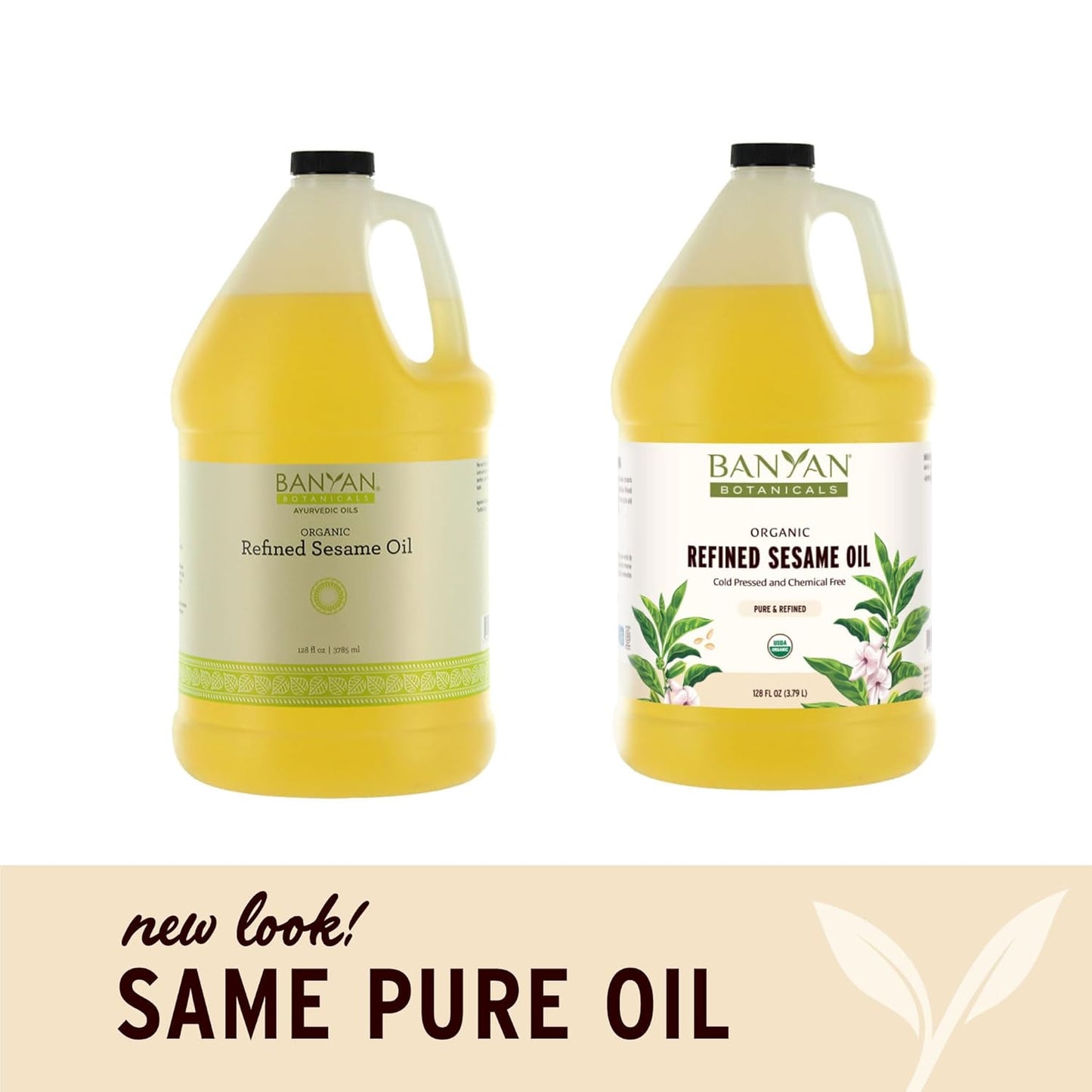 Banyan Botanicals Refined Sesame Oil – Organic Sesame Oil for Skin, Body, Hair & More – Multiple Sizes – 128 oz – Non GMO Sustainably Sourced Vegan