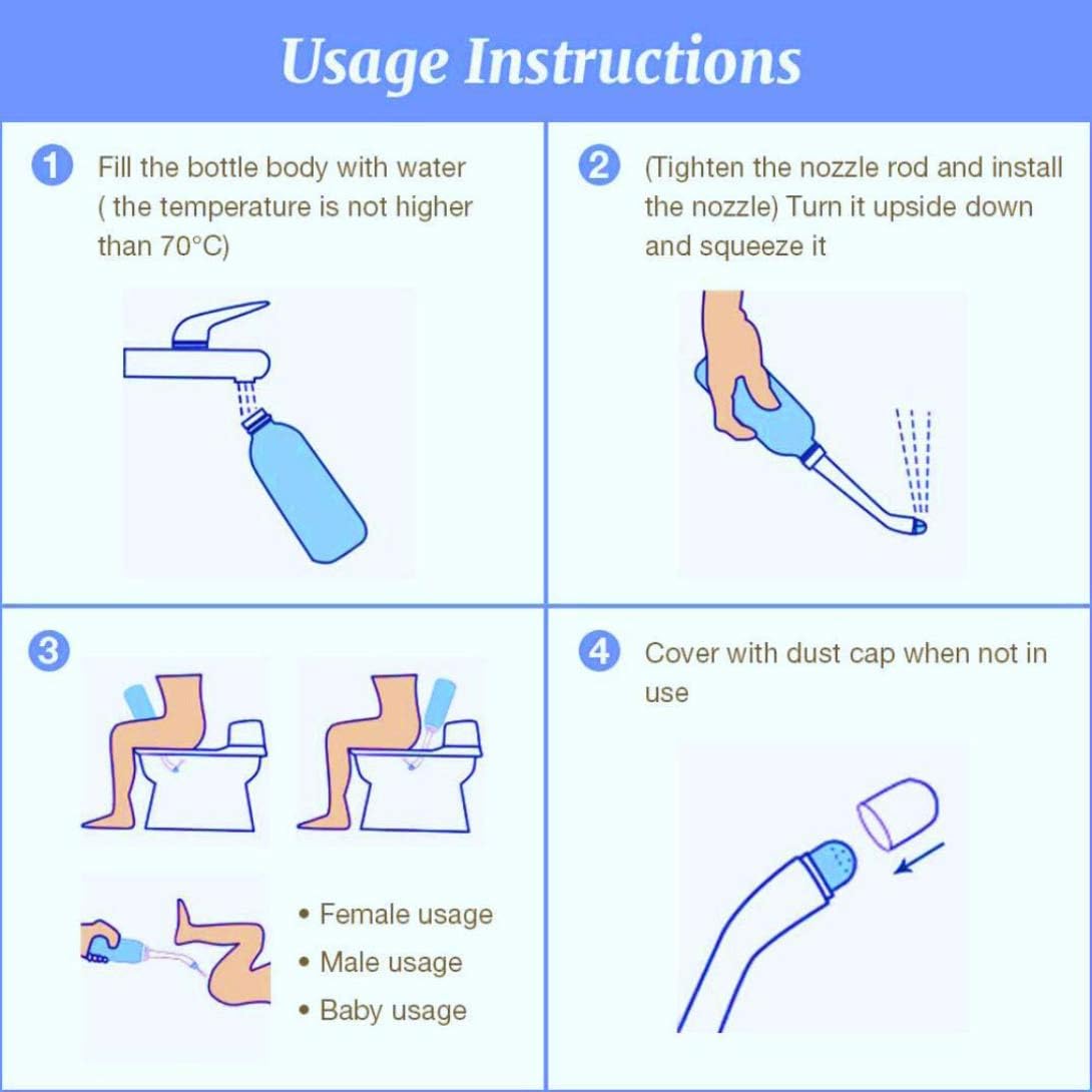 2PCS Portable Bidet - Squeeze Momwasher Bottle 500ml 17oz - Portable Shower-Travel Bidet Toilet Bottle for Adult Women,Postpartum Care,Hemorrhoids,Post-Surgery Recovery, Moms,New Baby & Eldery