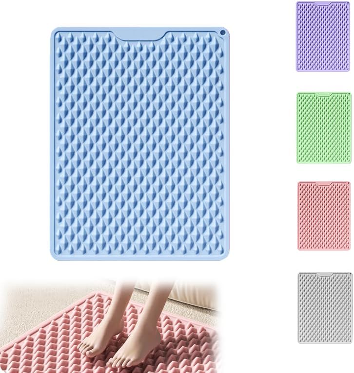 LmlJoo Silicone Cushion Portable Foot Reflexology Pad Foldable Foot Massage Mat Pressure Point Massage Mat Anti-Fatigue Standing Desk Standing Pad Relieves Foot Pain