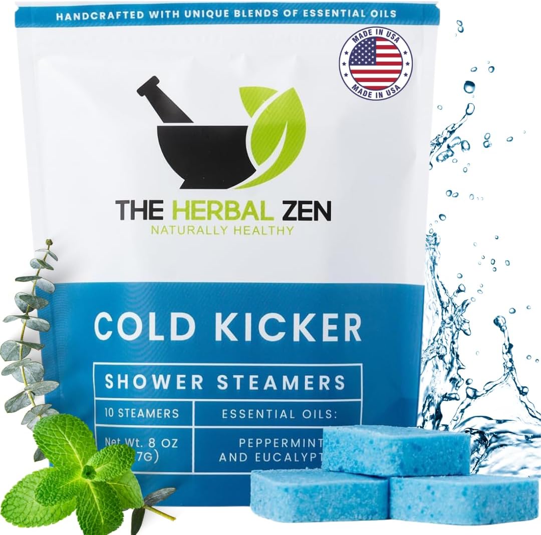 Cold Kicker Shower Steamers Aromatherapy, Eucalyptus Shower Steamer, Shower Bombs Made in The USA, Menthol Shower Steamer, Self Care Gifts, Mothers Day Gift, Shower Steamers for Women and Men